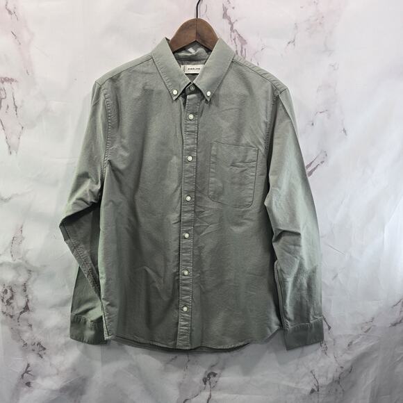 Everlane Shirt Mens Medium Green Oxford Long Sleeve Button Down Cotton - Picture 2 of 14